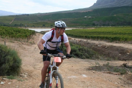 Here is a photo from the Breede River Mountain Bike Race. SILKBUSH's Roos family has been avid mountain bikers for many years and helped organize this bike race that has now become a big annual event. A portion of the race is run over Silkbush Mountain Vineyards and the "Water Station" is always at our campgrounds. It is a very exciting local event.