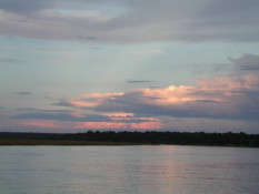 The view over the Chobe River from one's private patio is breathtaking!
