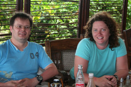 Steve and Claire Carter from London were just great fun and very good divers. Steve has about 100 dives under his belt, but his bride started years earlier, and Claire has about 500 dives in her log book. (We sure were rookies in comparison.) Claire also reads, writes, and speaks Mandarin Chinese but that's another story ...!