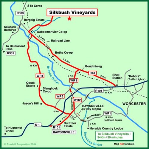 Map to Silkbush Vineyards